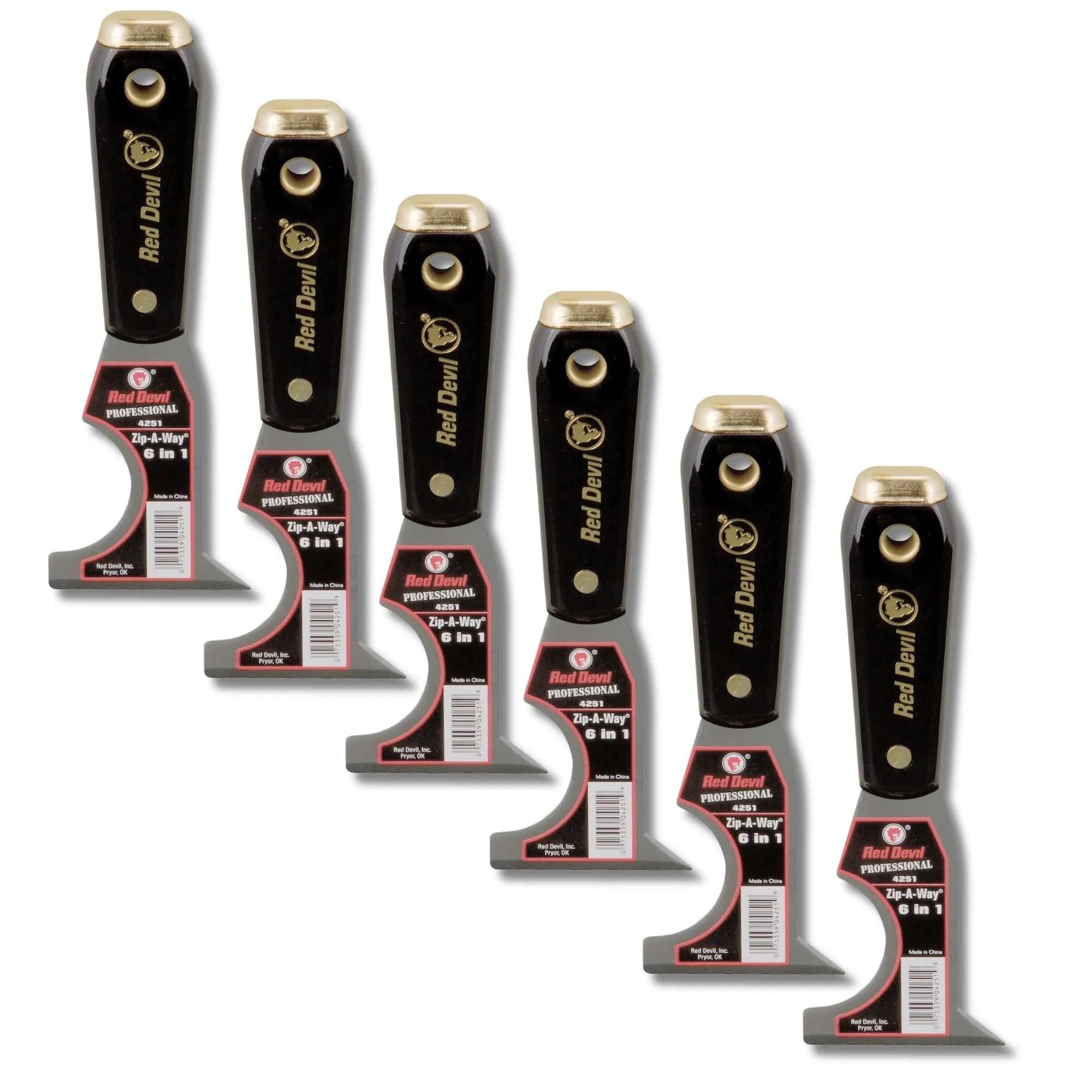 Red Devil 6-in-1 Painter's Tool - 0.73 kg (1.6 lb) Pack of 6 | Multi-Function Wall Scraper & Nail Setter - main product image