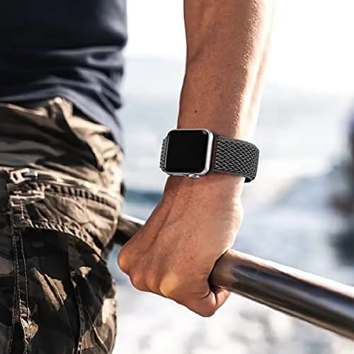 Lerobo Adjustable Nylon Solo Loop Band Compatible with Apple Watch 38mm-49mm | Breathable & Sweat-Resistant Sport Band thumbnail 5