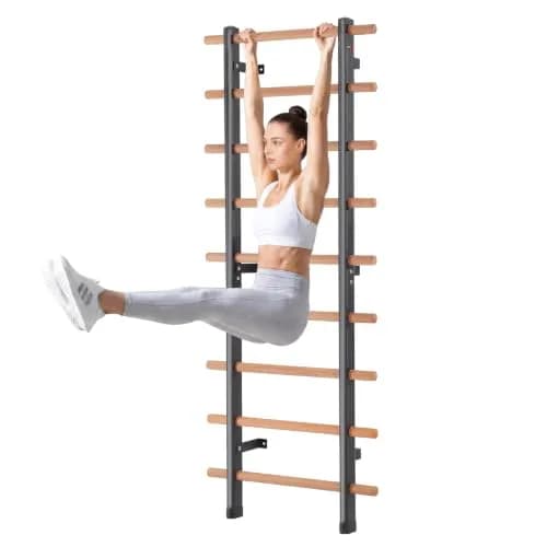 DHT Swedish Ladder Wall Bars 78in | Stable Wooden Gymnastics Equipment for Home & Gym thumbnail 1