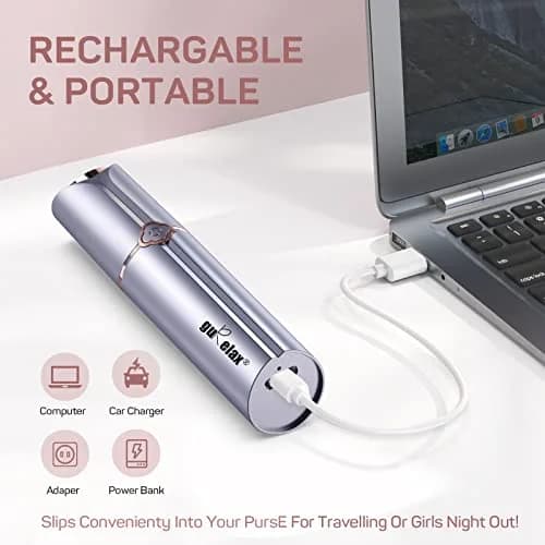 Gurelax Painless Facial Hair Remover for Women, Electric Hair Removal Device with 2 Replacement Heads & LED Light (Blue) thumbnail 5