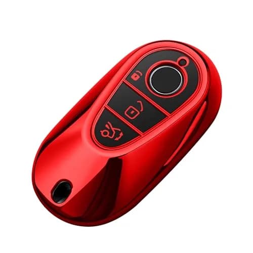 Tukellen for Mercedes Benz Key Fob Cover Red | Soft TPU Case Protector Compatible with 2021-2026 S-Class & More thumbnail 1