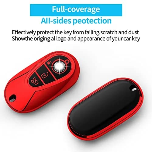 Tukellen for Mercedes Benz Key Fob Cover Red | Soft TPU Case Protector Compatible with 2021-2026 S-Class & More thumbnail 2