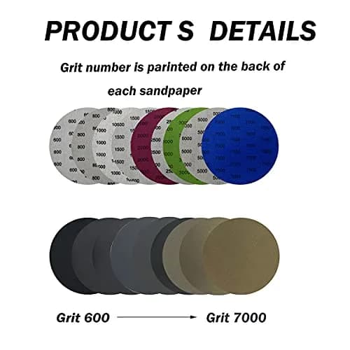 AutKerige 6 Inch 1000 Grit Wet Dry Sandpaper | Hook & Loop Discs for Auto & Home thumbnail 6