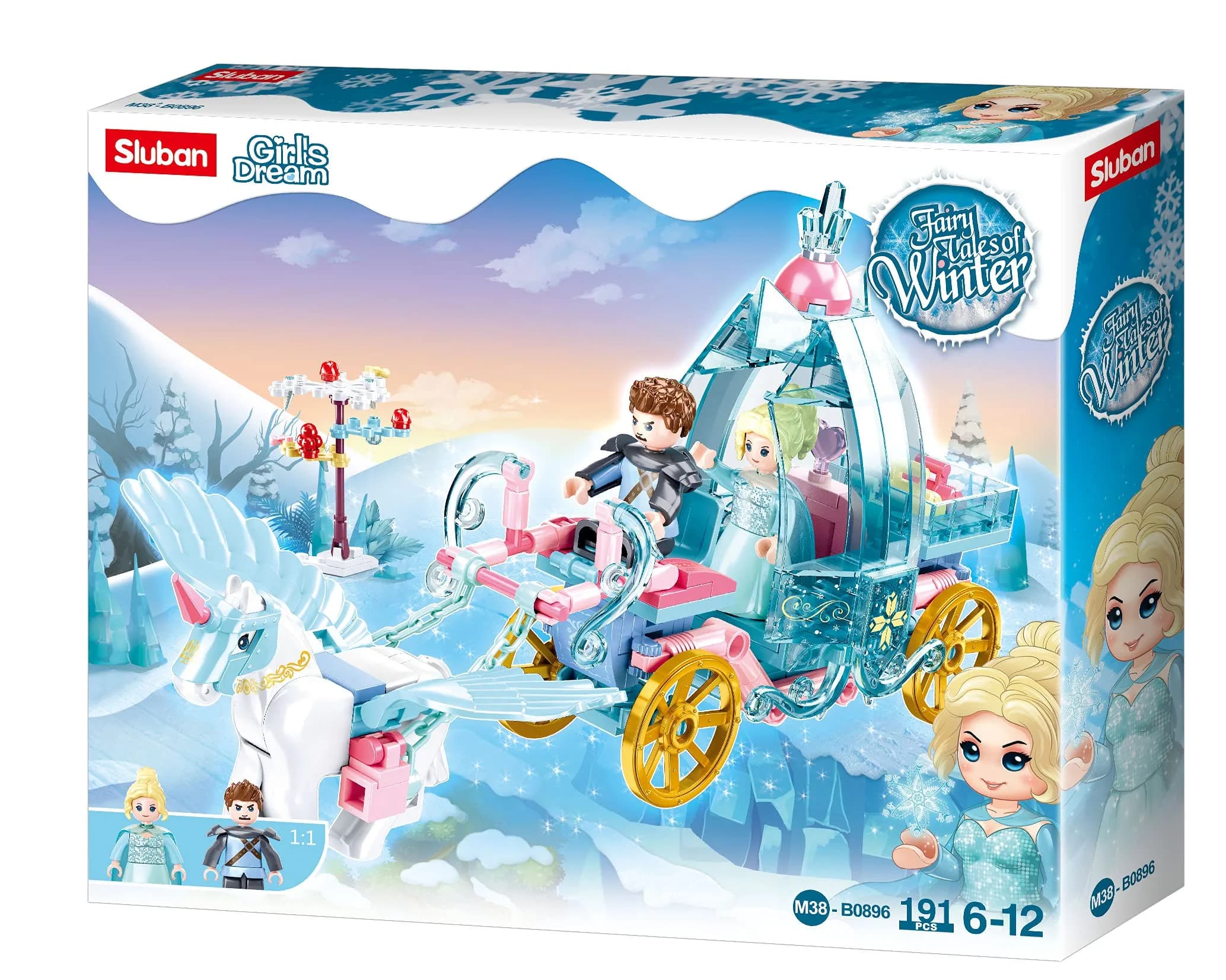 Sluban Fairy Tales of Winter Carriage 191Cs | Fully Compatible Building Set for Kids