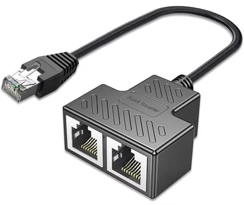 AKWOR Ethernet Splitter 1 to 2 | Double Ethernet Cable Adapter for Cat 5/5e/6/7/8 | Starlink Compatible thumbnail 1
