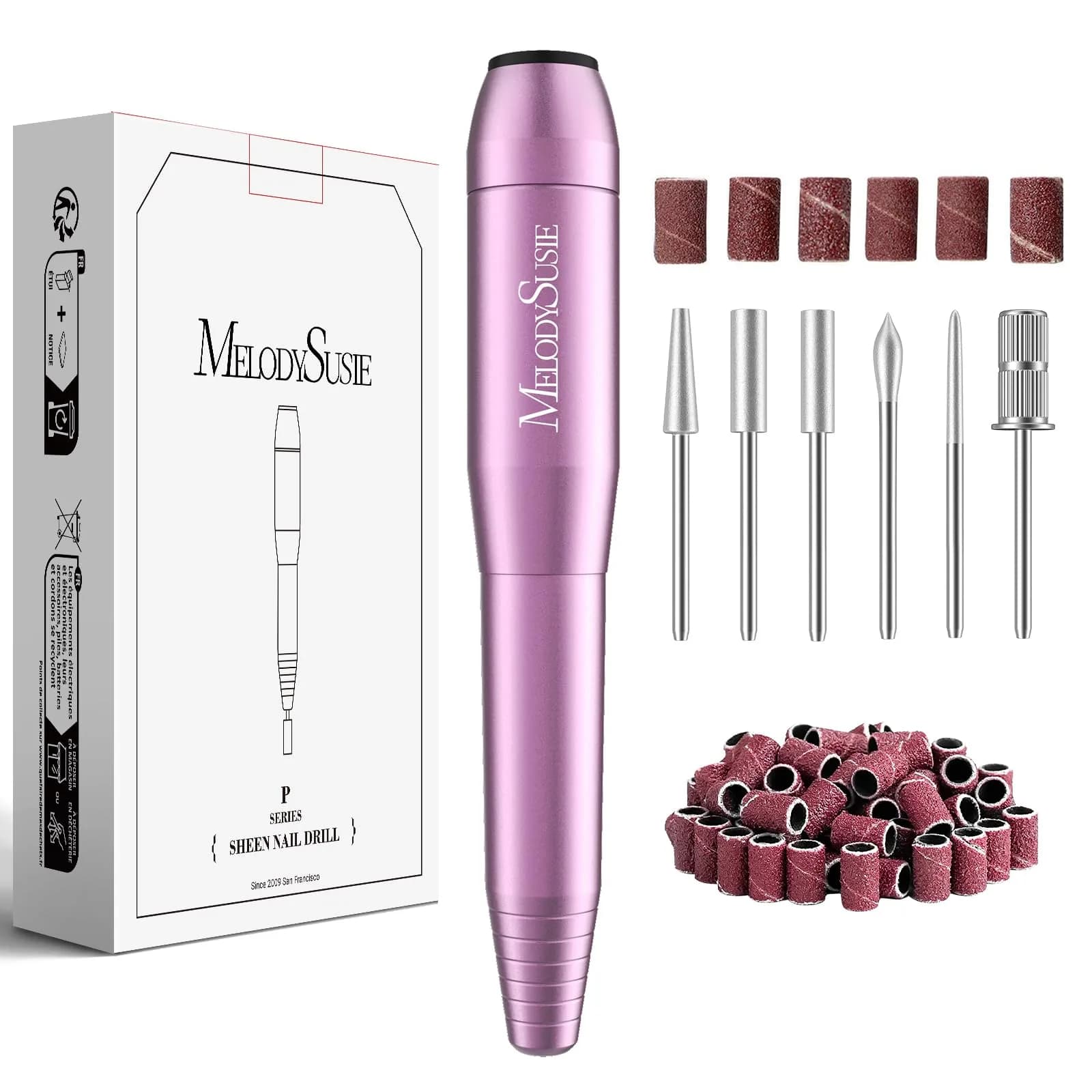 MelodySusie USB Nail Drill PC120I Purple | 20,000 RPM Portable Electric Nail File for Gentle Nail Prep