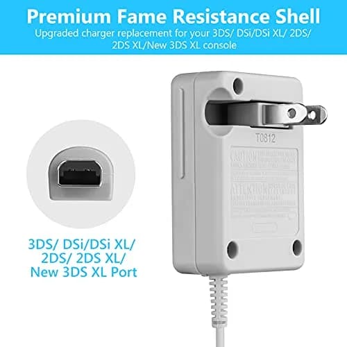Trenro 3DS Charger Compatible with Nintendo 3DS/ DSi/XL/2DS/ New 3DS | Foldable, Portable, Safe thumbnail 3