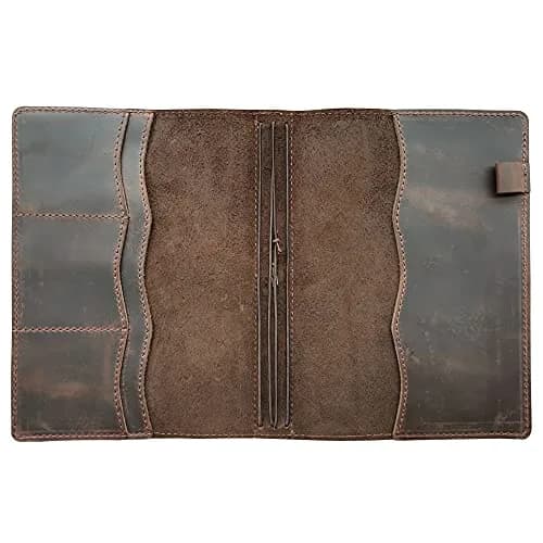 newestor Travelers Notebook Cover A5 Size Dark Brown Genuine Leather | Durable & Functional for Daily Use thumbnail 3