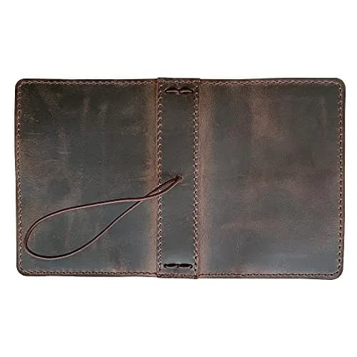 newestor Travelers Notebook Cover Passport Size Dark Brown | Genuine Leather with Pen Loop & Card Slots thumbnail 5