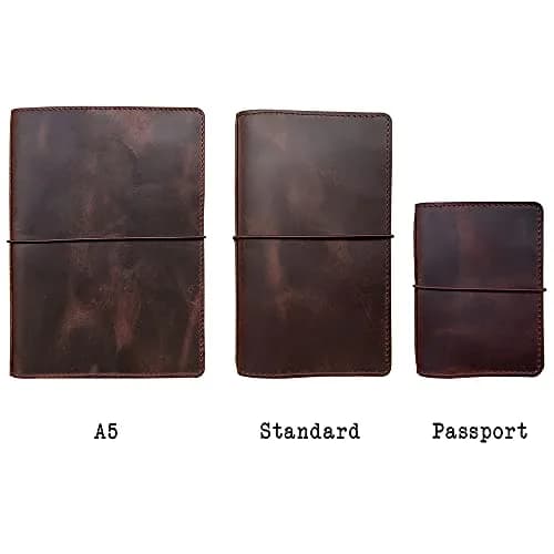 newestor Travelers Notebook Cover Passport Size Dark Brown | Genuine Leather with Pen Loop & Card Slots thumbnail 7