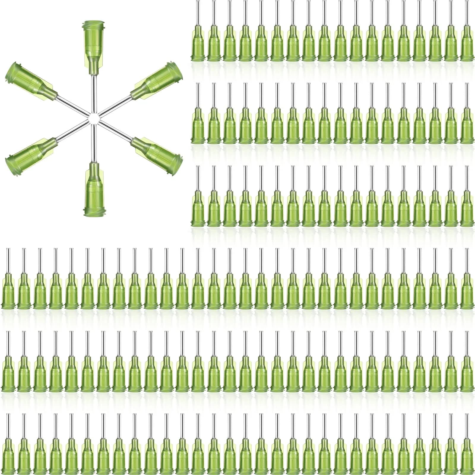 Honoson 150 Pcs Blunt Tip Needles 1/2 Inch Luer Lock, Olive Green | Industrial Dispensing for Crafts & Electronics — olive