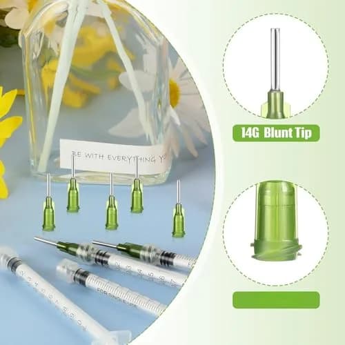 Honoson 150 Pcs Blunt Tip Needles 1/2 Inch Luer Lock, Olive Green | Industrial Dispensing for Crafts & Electronics thumbnail 3