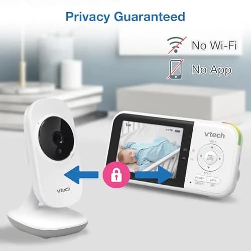 VTech VM819-2 Baby Monitor with 2 Cameras – 19-Hour Battery, 1000ft Range | Secure FHSS Connection thumbnail 8