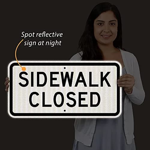 SmartSign 12 x 24 inch MUTCD-Compliant Metal Sign, Black & White, Reflective, Durable Aluminum thumbnail 3