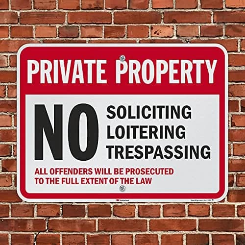 SmartSign Private Property No Soliciting No Loitering No Trespassing Metal Sign 18 x 24 inch | Heavy Duty Aluminum thumbnail 4