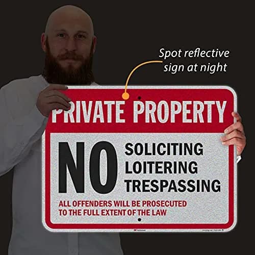 SmartSign Private Property No Soliciting No Loitering No Trespassing Metal Sign 18 x 24 inch | Heavy Duty Aluminum thumbnail 3