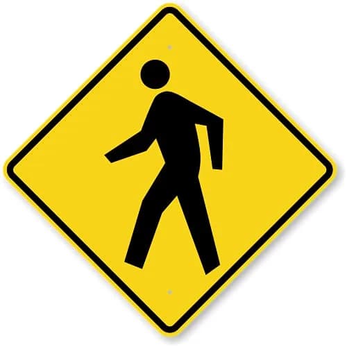 SmartSign 24 x 24 inch Pedestrian Traffic MUTCD-Compliant Metal Sign (Symbol Only), 80 mil Aluminum, 3M Laminated Engineer Grade Reflective Material, Black and Yellow thumbnail 1