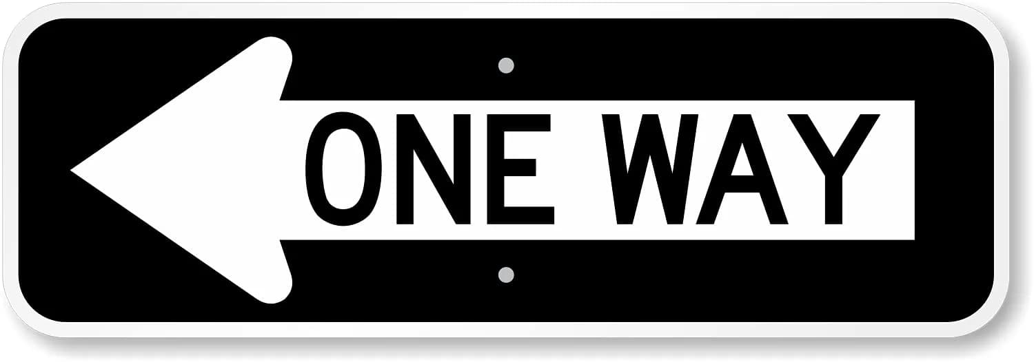 SmartSign 8 x 24 inch MUTCD-Compliant Metal Sign with Left Arrow, 80 mil Aluminum, 3M Laminated Reflective Material - main product image