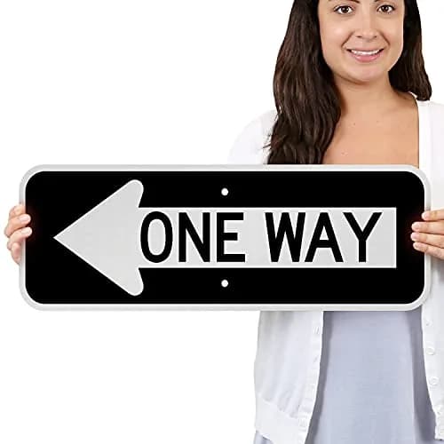 SmartSign 8 x 24 inch MUTCD-Compliant Metal Sign with Left Arrow, 80 mil Aluminum, 3M Laminated Reflective Material thumbnail 2