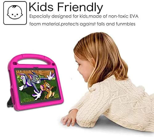 DICEKOO Fire HD 10 & HD 10 Plus 13th/11th Gen Kids Tablet Case | Drop-Resistant, Handle & Stand, Pink thumbnail 5