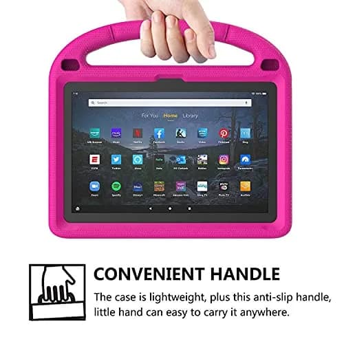 DICEKOO Fire HD 10 & HD 10 Plus 13th/11th Gen Kids Tablet Case | Drop-Resistant, Handle & Stand, Pink thumbnail 6