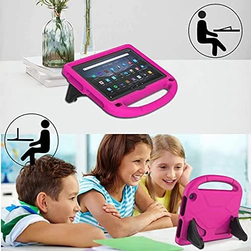 DICEKOO Fire HD 10 & HD 10 Plus 13th/11th Gen Kids Tablet Case | Drop-Resistant, Handle & Stand, Pink thumbnail 3