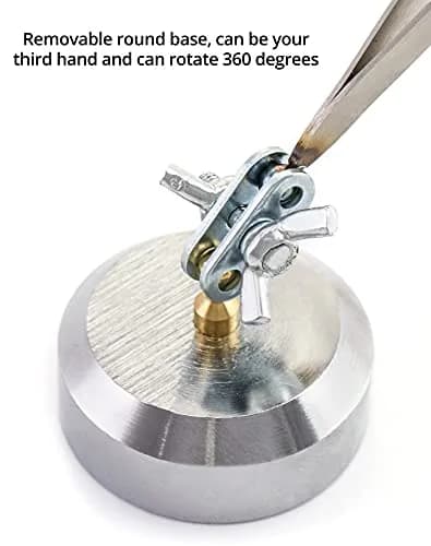 QWORK Cross Locking Tweezers with Base 360° Rotation | Jewelry Welding Soldering Repair Kit thumbnail 5