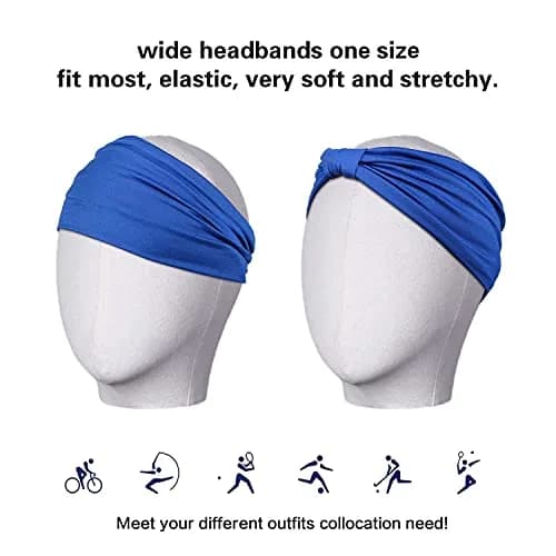 GiLi 6 Pack Wide Headbands for Women 5.5-inch | Non Slip, Soft Elastic, Sweat-Wicking Head Wraps thumbnail 4
