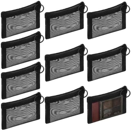 Frienda Black Mesh Zipper Pouches 7.6cm x 10.1cm (3 x 4 Inch) | Pack of 10 for Travel & Organization thumbnail 1