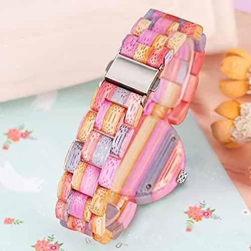 Dentily Rainbow Wooden Watch 35mm | Natural Quartz, Adjustable, Lightweight for Women thumbnail 6