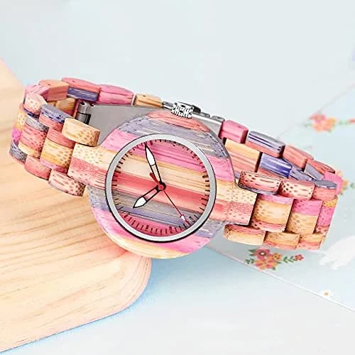 Dentily Rainbow Wooden Watch 35mm | Natural Quartz, Adjustable, Lightweight for Women thumbnail 2