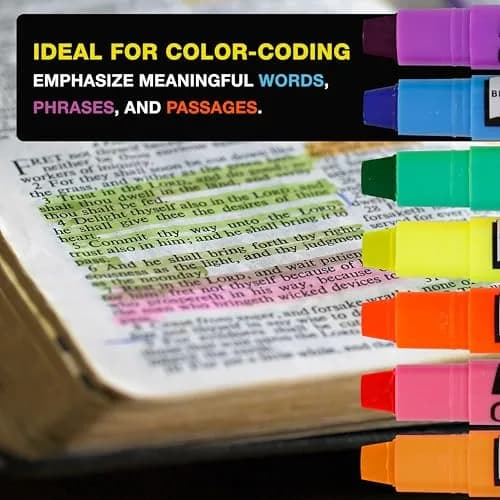 US Office Supply Bible Safe Highlighter Set of 12 | No Bleed Pastel Markers for Bible Study thumbnail 4