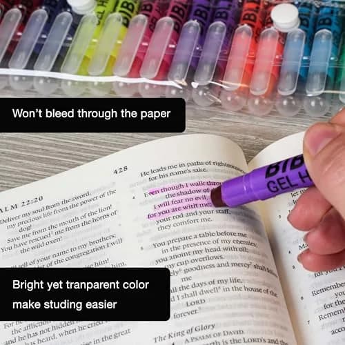 US Office Supply Bible Safe Highlighter Set of 12 | No Bleed Pastel Markers for Bible Study thumbnail 6