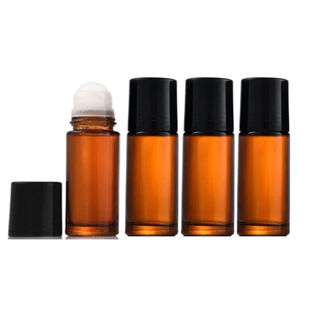 Wresty 50ml Amber Glass Roll On Bottle | Leak-Proof Essential Oil Container for Travel & Cosmetics - main product image