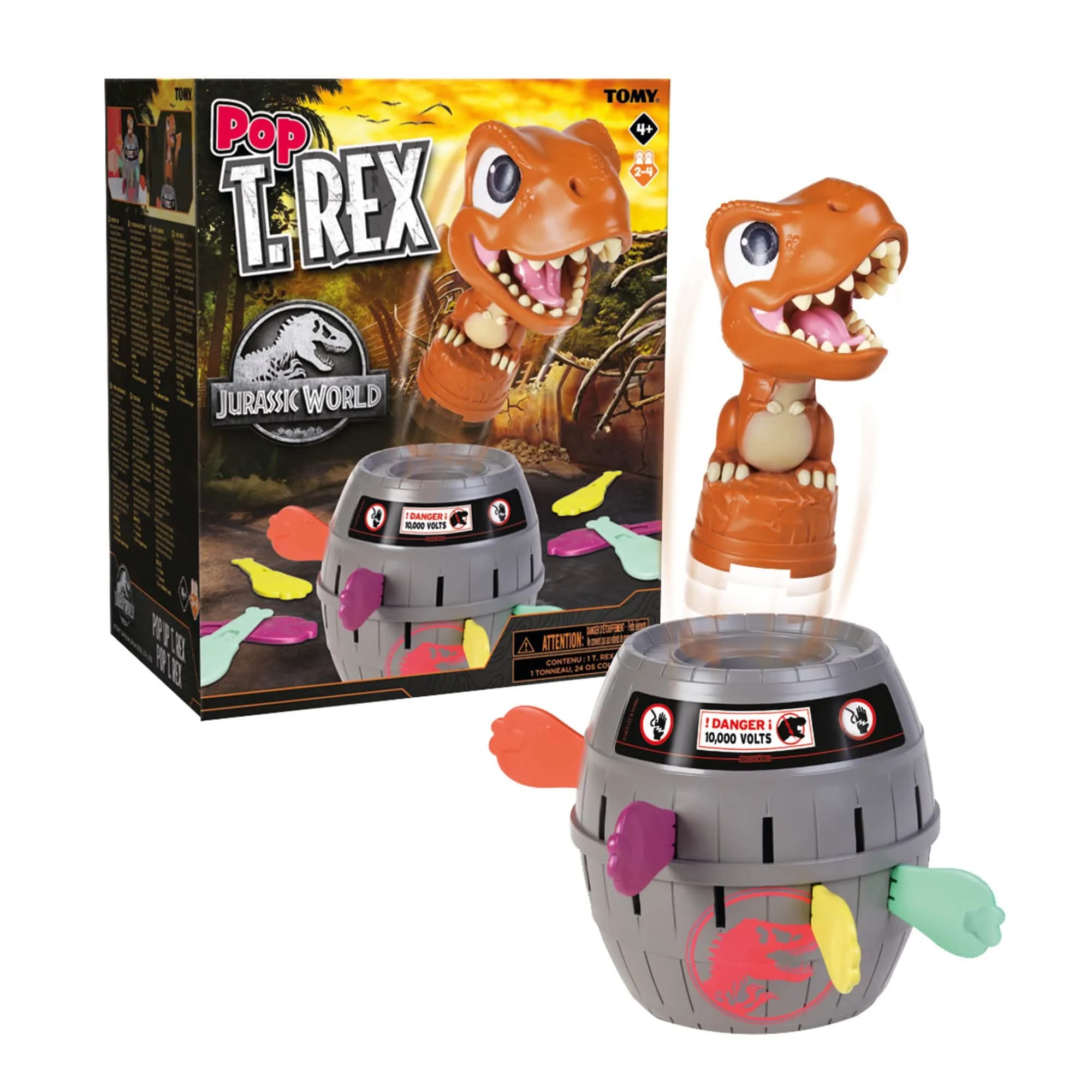 TOMY Pop Up Pirate Family Action Game | Barrel Game with 24 Swords for 2-4 Players, Ages 4+ | Non-Toxic Plastic — Pop Up T-Rex