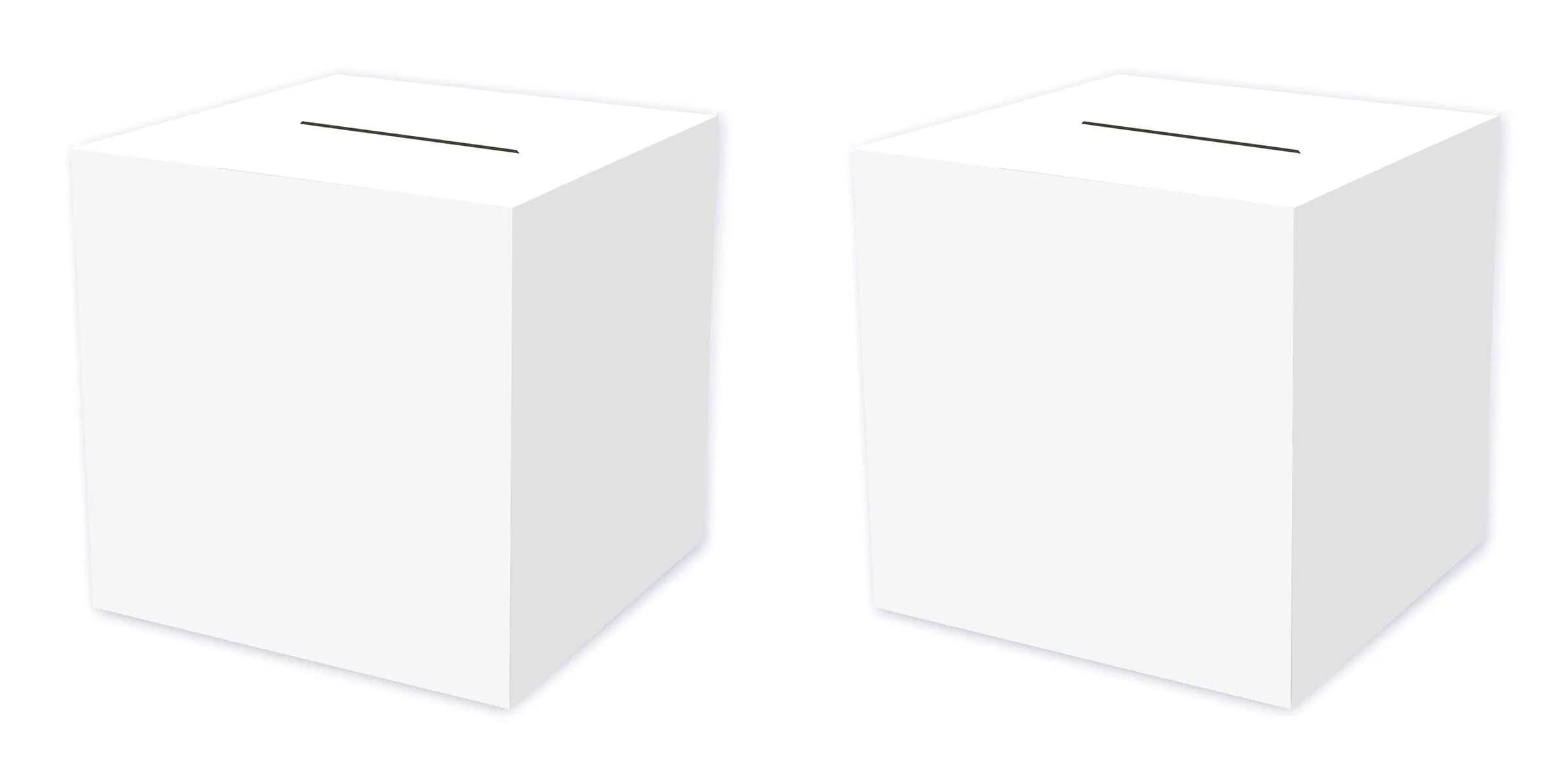 Beistle White Card Box Holders 2 Piece 30.48cm x 30.48cm (12" x 12") | Customizable for Any Celebration — All-Purpose "Receiving-Box"