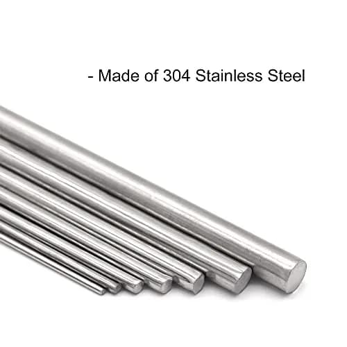 VictorsHome 3mm x 200mm 304 Stainless Steel Round Rod (10pcs) | Corrosion Resistant Metal Bar Stock for DIY Crafts thumbnail 3