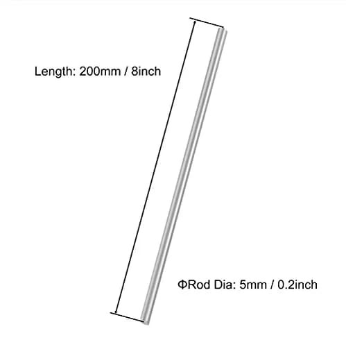 VictorsHome 304 Stainless Steel Round Rod 5mm (0.2") x 200mm (8") | 10pcs Metal Solid Shaft for DIY Crafts thumbnail 2