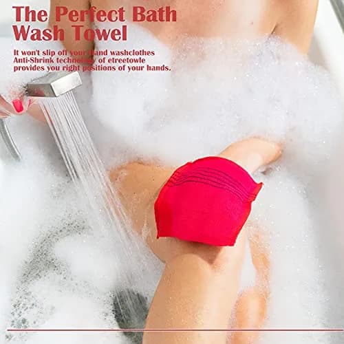 etreetowel Korean Exfoliating Bath Washcloth Mitts 30 Pack | Premium Viscose Rayon for Smooth Skin thumbnail 4