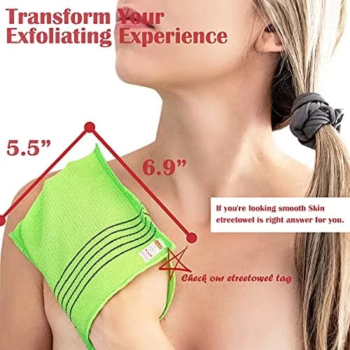 etreetowel Korean Exfoliating Bath Washcloth Mitts 30 Pack | Premium Viscose Rayon for Smooth Skin thumbnail 2