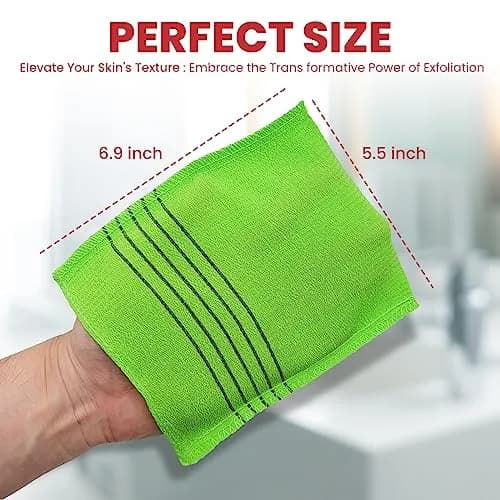 etreetowel Korean Exfoliating Bath Washcloth Mitt 6-Pack | Premium Viscose Rayon, Anti-Shrink thumbnail 6