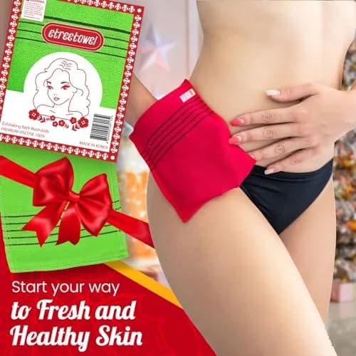 etreetowel Korean Exfoliating Bath Washcloth Mitt 6-Pack | Premium Viscose Rayon, Anti-Shrink thumbnail 7