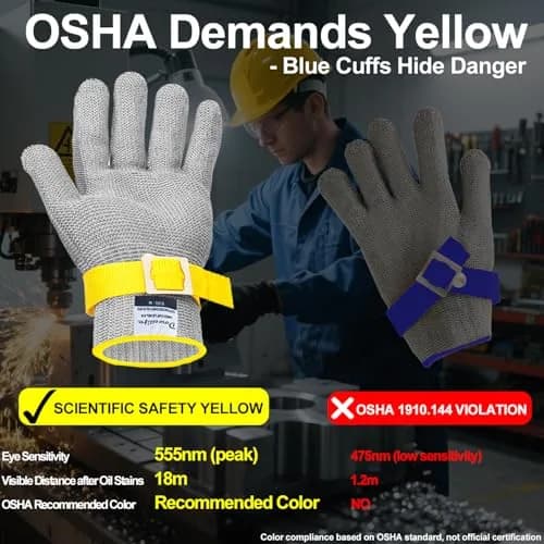 Dowellife ANSI A9 Cut Resistant Glove Large (Pack of 1) | Food Safe Stainless Steel Mesh for Kitchen & Butcher thumbnail 3