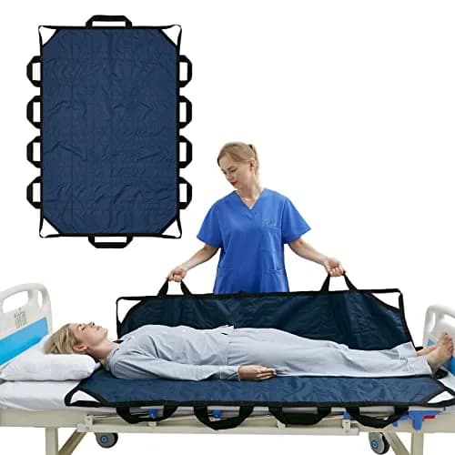 TINFAU Positioning Bed Pad with Handles 60" x 40" (152cm x 102cm) | Waterproof Glide Sheet for Patient Transfer thumbnail 1