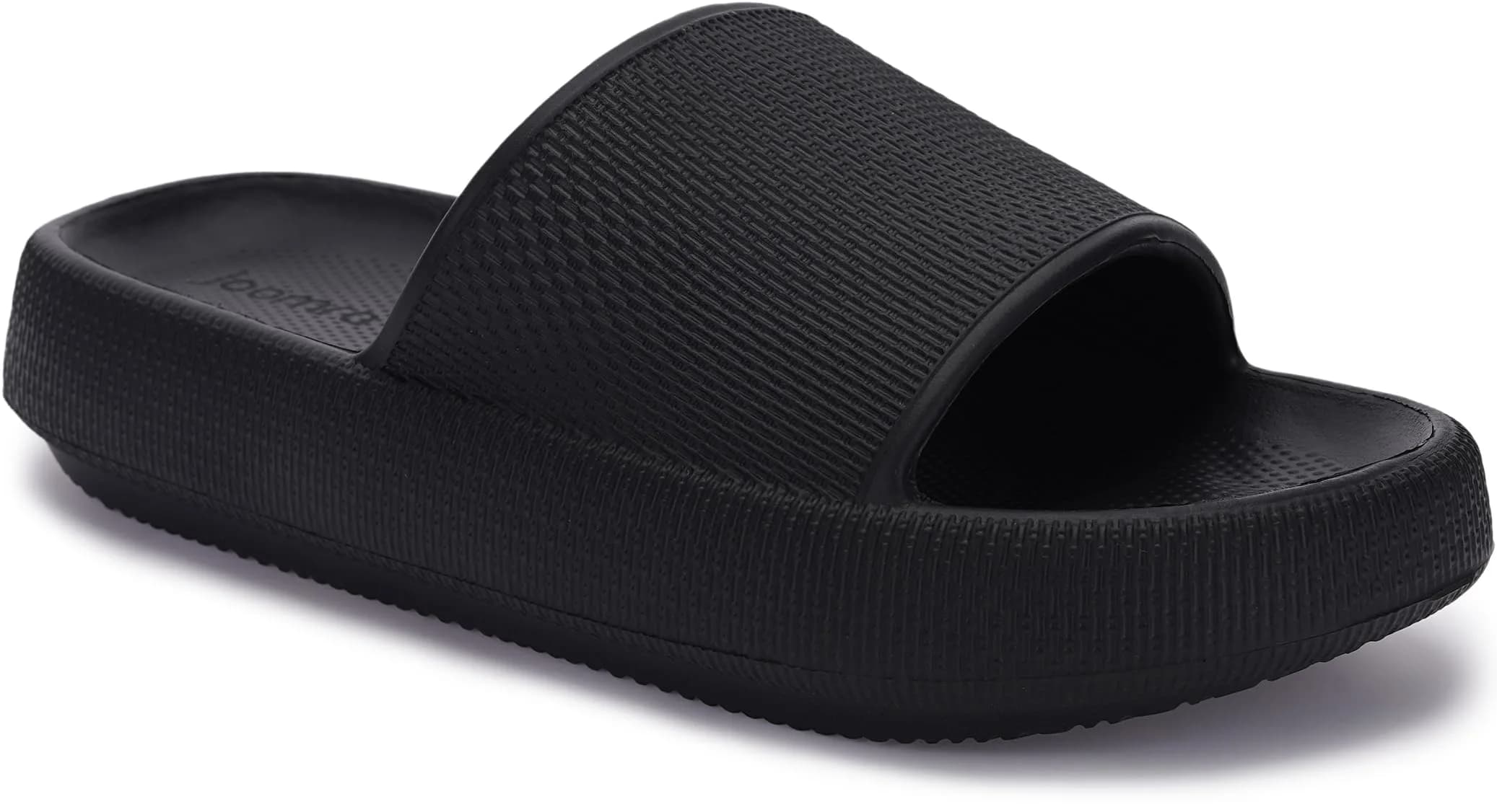 Joomra Black Pillow Slippers for Women & Men | 25.4cm (10"-11.5" W / 9"-10" M) - main product image