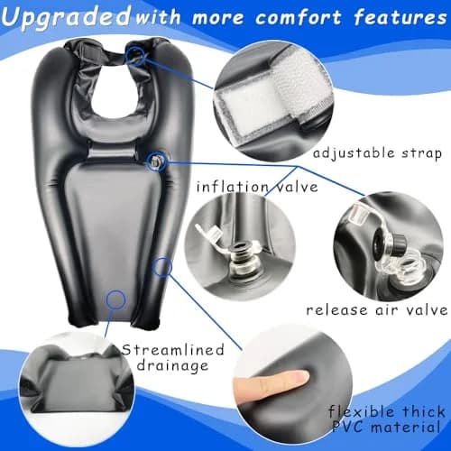 HousewoW Inflatable Shampoo Bowl for Bedside & In-Bed Hair Washing | 60cm (23.6in) Length thumbnail 4