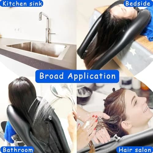 HousewoW Inflatable Shampoo Bowl for Bedside & In-Bed Hair Washing | 60cm (23.6in) Length thumbnail 6