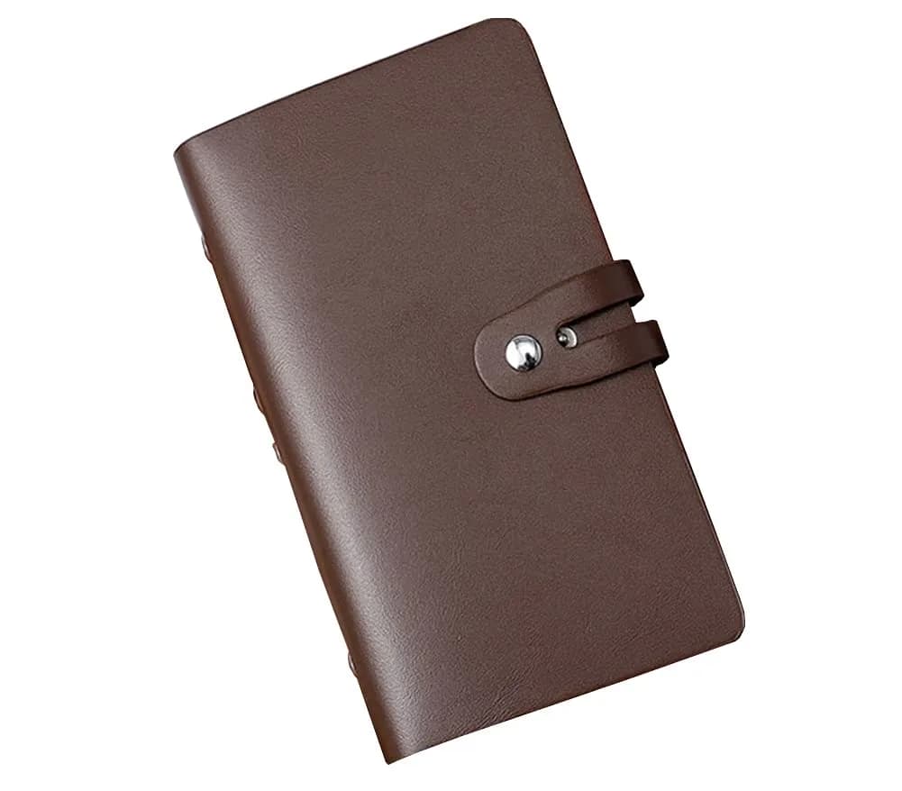 JERLA RFID Credit Card Holder book, Leather Business Card Organizer for Women Men 96 Card Slots | RFID Protected & Waterproof — Coffe