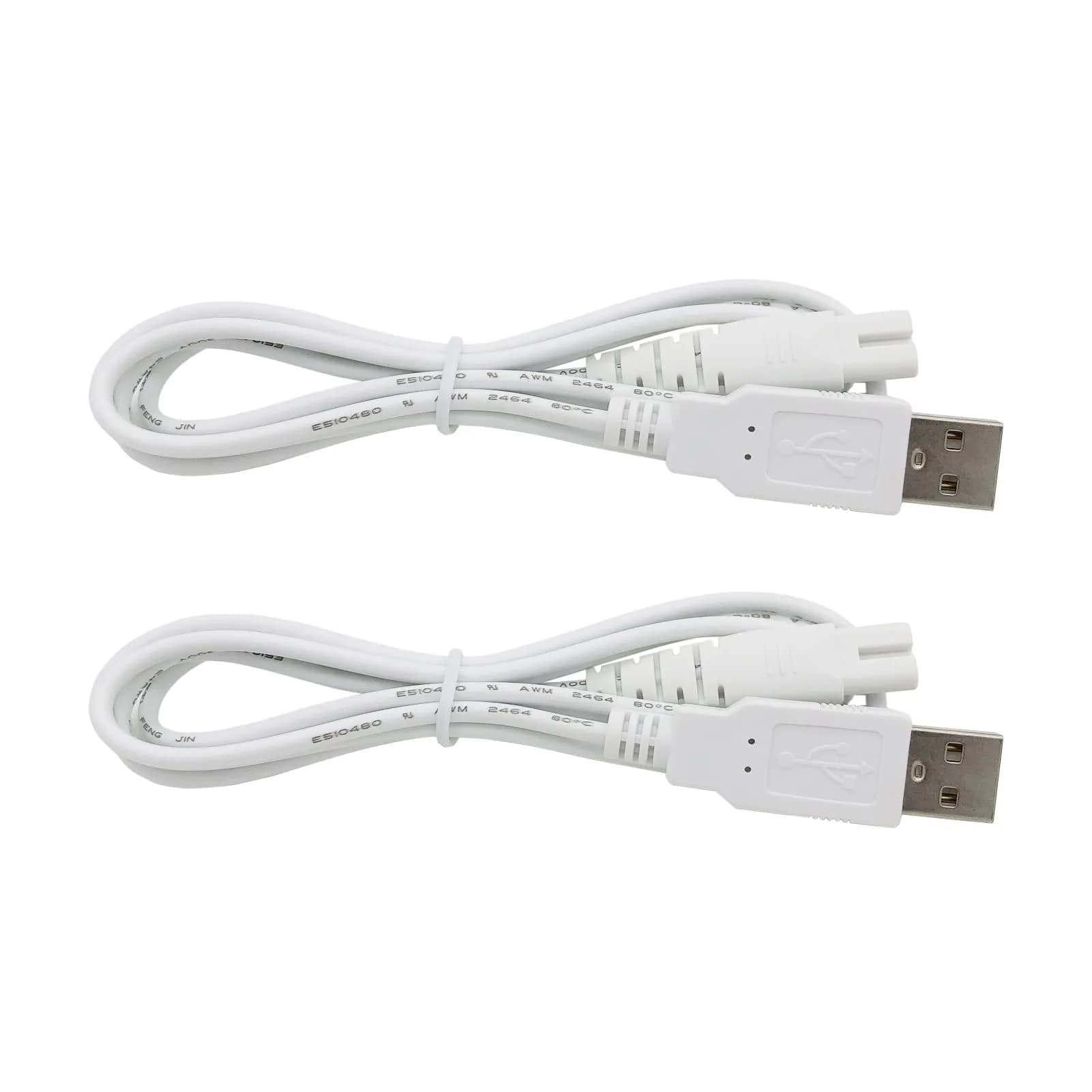 PDEEY USB to 2 Prong Figure-8 Charging Cable 2-Pack | Compatible with Multiple Water Flosser Brands