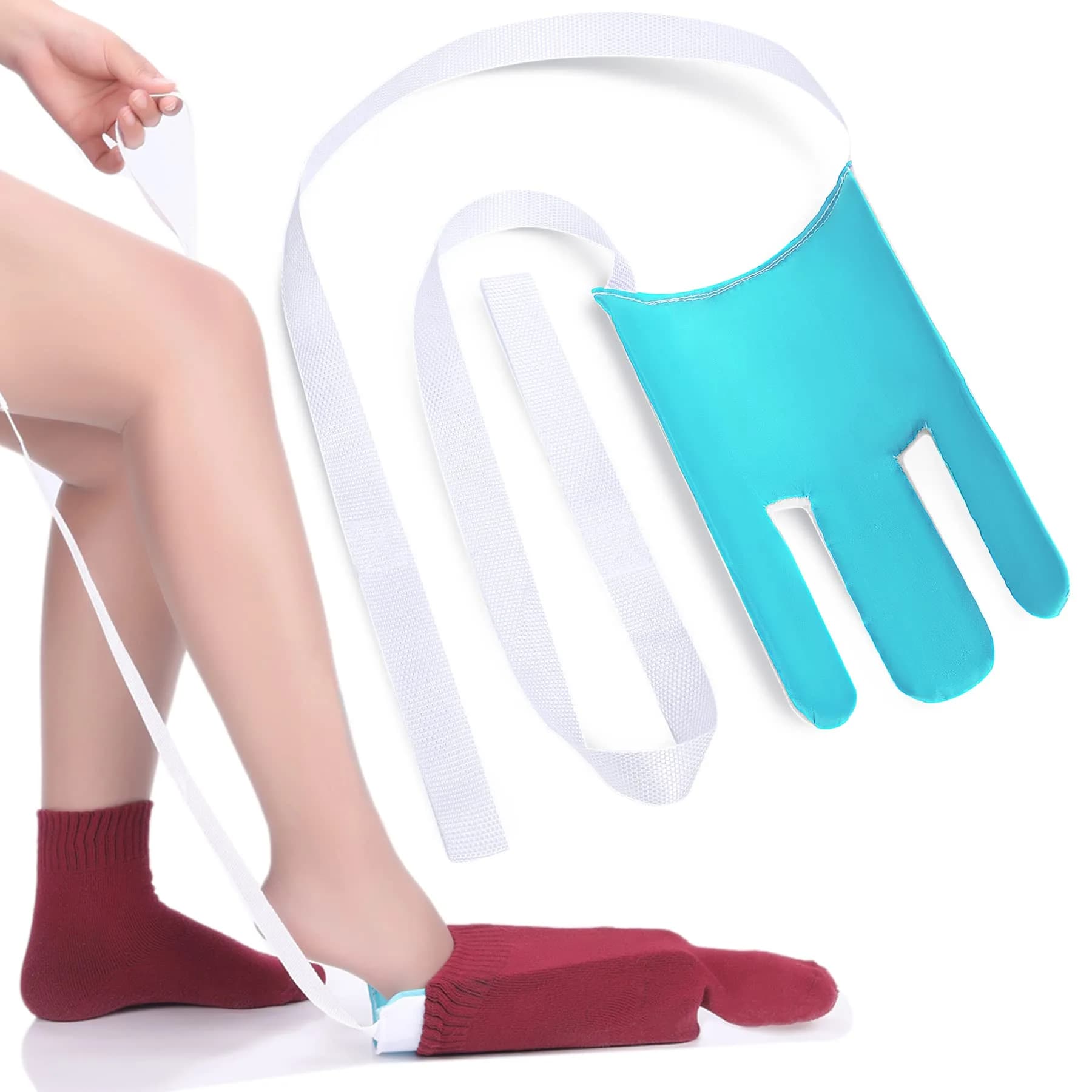 CAidRE Sock Aid with Three Finger Design for Easy On/Off - Blue | 23.5 cm (9.25 in)